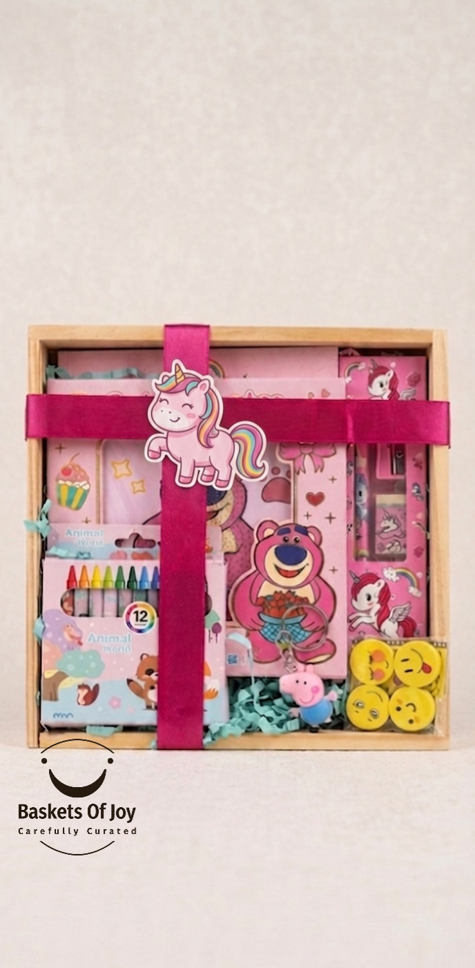 Unicorn Dreams Gift Crategift hamper for kids birthday return gift 